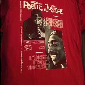 Red Poetic Justice “Lucky” t shirt